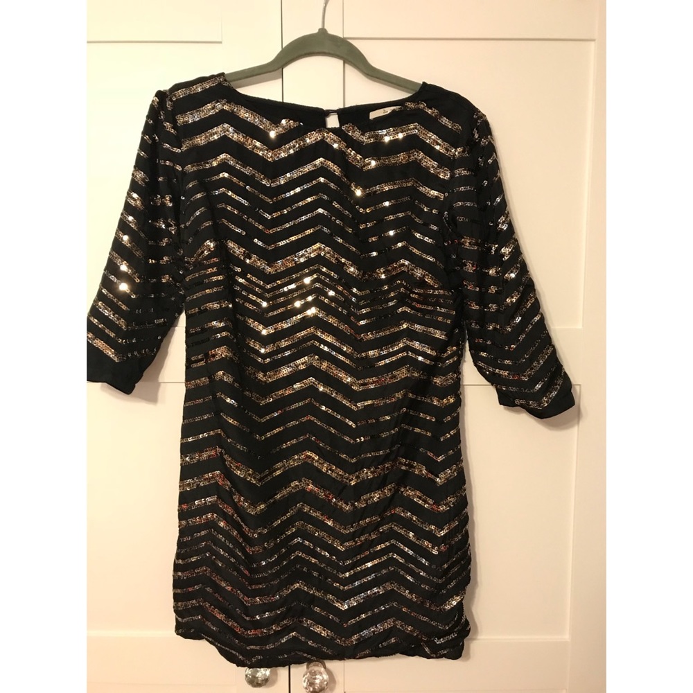 Black & Gold Sequin Dress